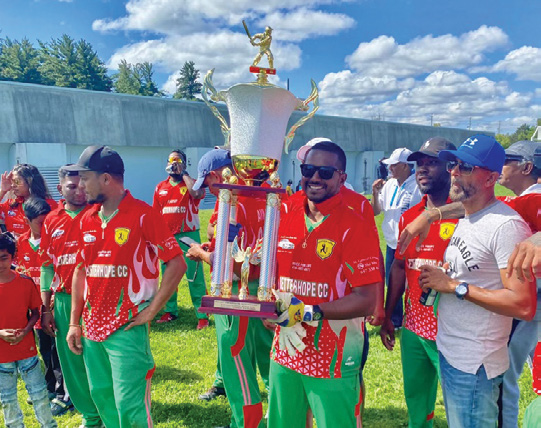 Handler Reyaz Prahalad’s team won their cricket  
league championship. 