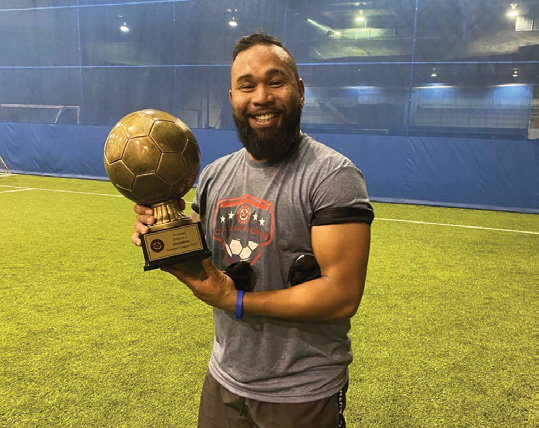 K-9 assistant trainer Isiah Barath’s soccer team won the 
league tournament this past summer.